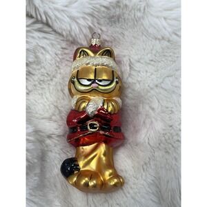 Polonaise Kurt Adler Garfield Paws Santa 6" Glass Ornament